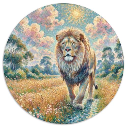 Leo Mit 1000 Teilen Puzzles Tiere Rundes Puzzle Geeignet Ab 12 Jahren Pädagogisches Für Erwachsene Kinder Buntes Tier Geschenke 1000pcs (67.5x67.5cm) von OJASDBDJE