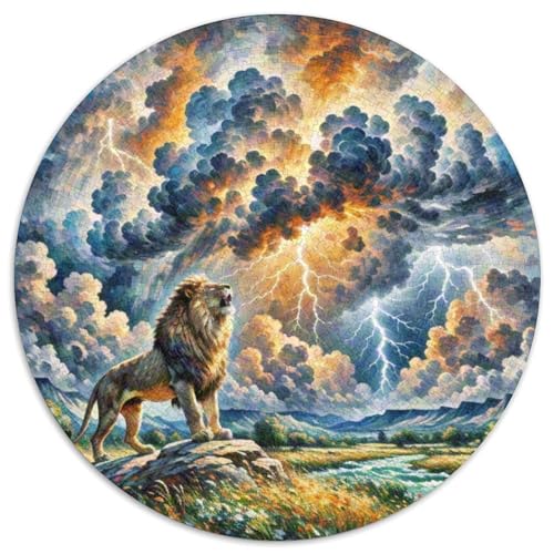 Leo Mit 1000 Teilen Puzzles Tiere Rundes Puzzle Geeignet Ab 12 Jahren Pädagogisches Für Erwachsene Kinder Buntes Tier Geschenke 1000pcs (67.5x67.5cm) von OJASDBDJE