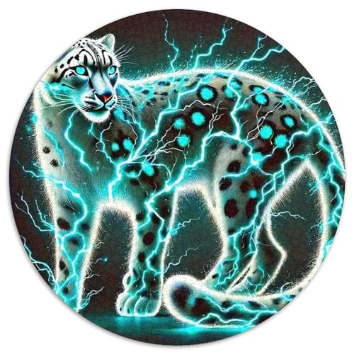 Leopard 1000 Teile Puzzle Tier Circular Puzzles Geeignet Ab 12 Jahren Pädagogisches Für Erwachsene Kinder Buntes Tier Geschenke 1000pcs (67.5x67.5cm) von OJASDBDJE
