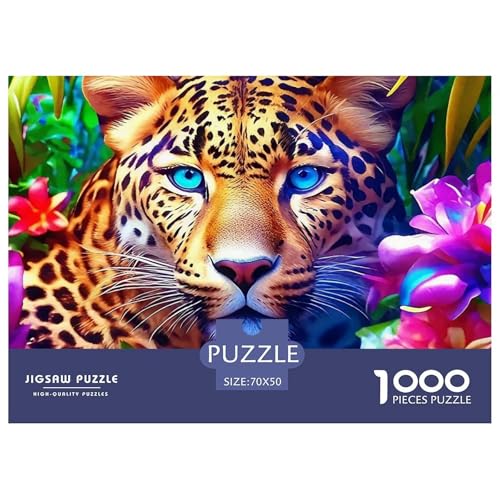 Leopard 1000 Teile Puzzle Tier Für Die Ganze Familie Entspannend Detailreich Spaß Lernspiel 70x50cm/1000pcs von OJASDBDJE