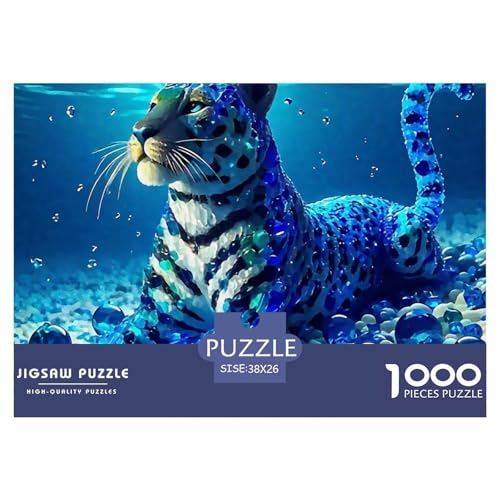 Leopard 1000 Teile Puzzle Tier Für Die Ganze Familie Entspannend Detailreich Spielzeug Lernspiel 38x26cm/1000pcs von OJASDBDJE