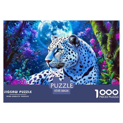 Leopard 1000 Teile Puzzle Tier Für Die Ganze Familie Entspannend Detailreich Spielzeug Lernspiel 38x26cm/1000pcs von OJASDBDJE
