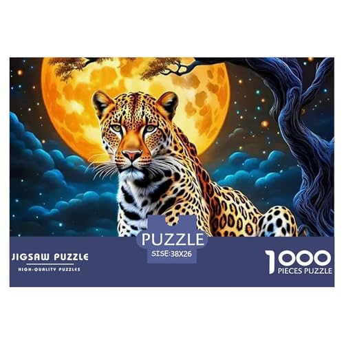 Leopard 1000 Teile Puzzle Tier Für Die Ganze Familie Entspannend Detailreich Spielzeug Lernspiel 38x26cm/1000pcs von OJASDBDJE