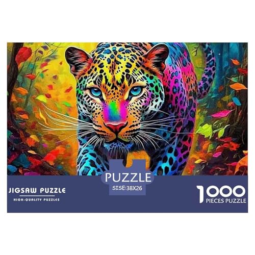 Leopard 1000 Teile Puzzle Tier Für Die Ganze Familie Entspannend Premium-Qualität Spaß Lernspiel 38x26cm/1000pcs von OJASDBDJE