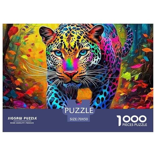 Leopard 1000 Teile Puzzle Tier Für Die Ganze Familie Entspannend Premium-Qualität Spielzeug Pädagogisches Spiel 70x50cm/1000pcs von OJASDBDJE
