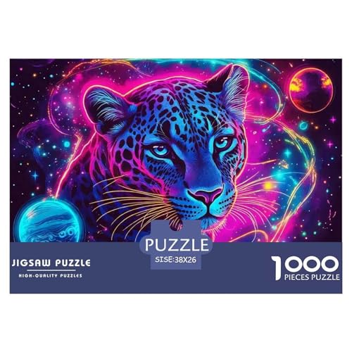 Leopard 1000 Teile Puzzle Tier Für Die Ganze Familie Herausforderung Detailreich Spaß Lernspiel 38x26cm/1000pcs von OJASDBDJE