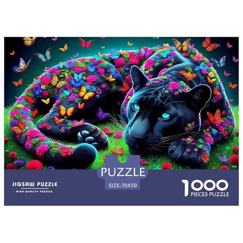 Leopard 1000 Teile Puzzle Tier Für Die Ganze Familie Herausforderung Detailreich Spaß Lernspiel 70x50cm/1000pcs von OJASDBDJE