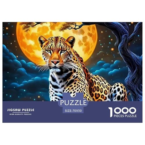 Leopard 1000 Teile Puzzle Tier Für Die Ganze Familie Herausforderung Premium-Qualität Spaß Lernspiel 70x50cm/1000pcs von OJASDBDJE