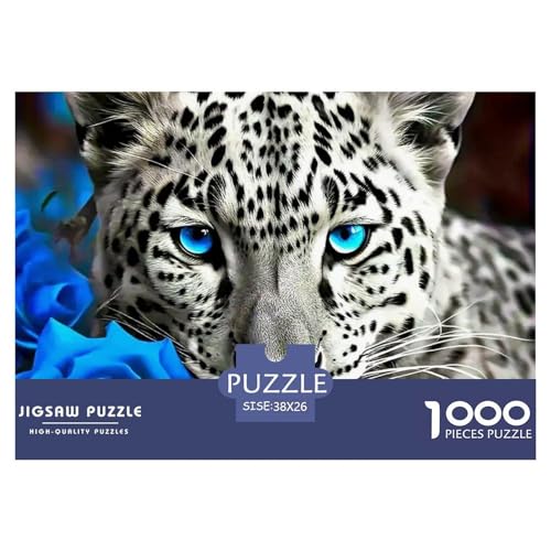Leopard 1000 Teile Puzzle Tier Für Die Ganze Familie Herausforderung Premium-Qualität Spielzeug Lernspiel 38x26cm/1000pcs von OJASDBDJE