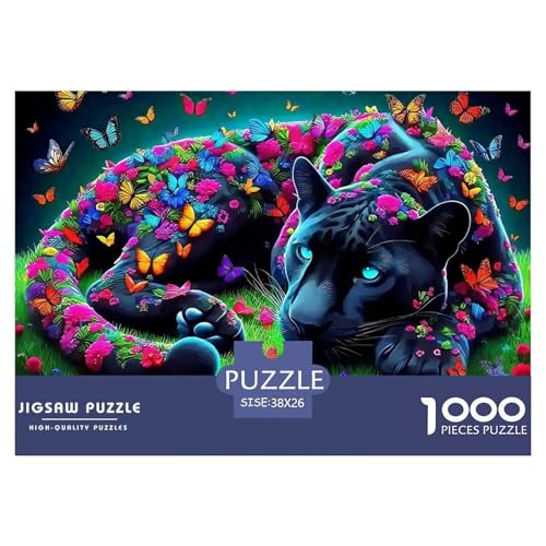 Leopard 1000 Teile Puzzle Tier Für Die Ganze Familie Herausforderung Premium-Qualität Spielzeug Pädagogisches Spiel 38x26cm/1000pcs von OJASDBDJE