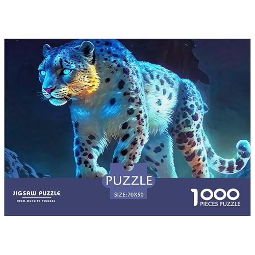Leopard 1000 Teile Puzzle Tier Für Kinder Ab 12 Jahren Herausforderung Premium-Qualität Spaß Lernspiel 70x50cm/1000pcs von OJASDBDJE