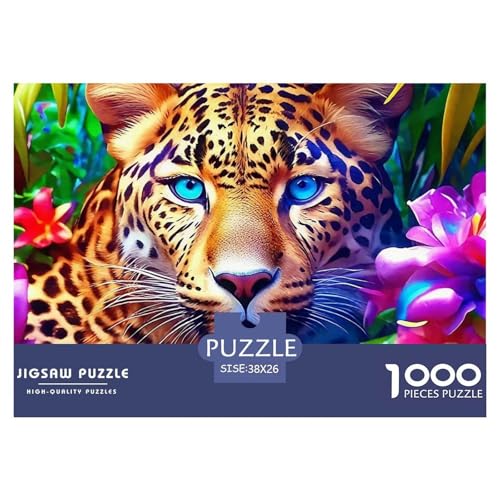Leopard 1000 Teile Puzzle Tier Geschenke Für Frauen/Männer Entspannend Premium-Qualität Spaß Lernspiel 38x26cm/1000pcs von OJASDBDJE