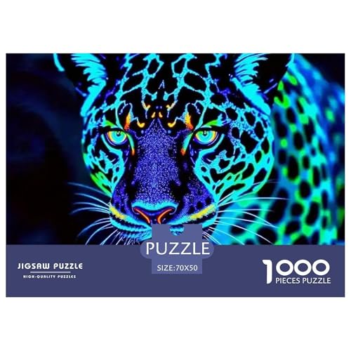 Leopard 1000 Teile Puzzles Tier Für Kinder Ab 12 Jahren Entspannend Detailreich Spielzeug Pädagogisches Spiel 70x50cm/1000pcs von OJASDBDJE