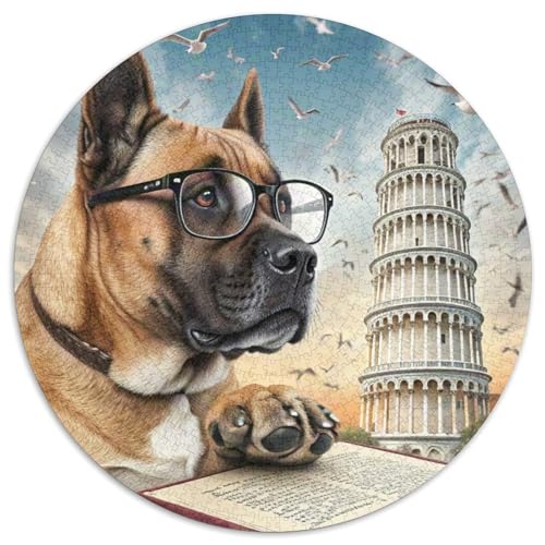 Lexikon Hund 1000 Teile Puzzle Magische Fantasie Rundes Puzzle Für Erwachsene Und Kinder Pädagogisches Für Erwachsene Kinder Buntes Tier Stressabbau-Spielzeug 1000pcs (67.5x67.5cm) von OJASDBDJE