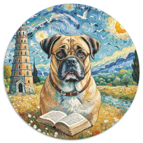 Lexikon Hund 1000 Teile Puzzle Magische Fantasie Rundes Puzzle Geeignet Ab 12 Jahren Pädagogisches Für Erwachsene Kinder Buntes Tier Stressabbau-Spielzeug 1000pcs (67.5x67.5cm) von OJASDBDJE