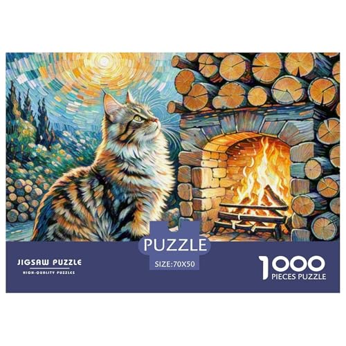 Maine Coon 1000 Teile Puzzle Pet Katze Für Die Ganze Familie Entspannend Detailreich Spielzeug Pädagogisches Spiel 70x50cm/1000pcs von OJASDBDJE