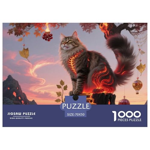 Maine Coon 1000 Teile Puzzle Pet Katze Für Die Ganze Familie Entspannend Detailreich Spielzeug Pädagogisches Spiel 70x50cm/1000pcs von OJASDBDJE