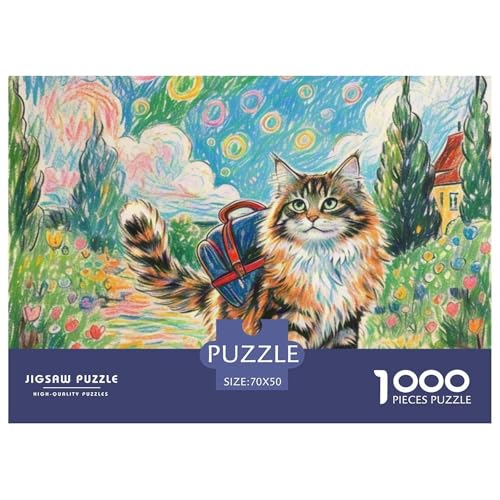Maine Coon 1000 Teile Puzzle Pet Katze Für Die Ganze Familie Herausforderung Detailreich Spielzeug Lernspiel 70x50cm/1000pcs von OJASDBDJE
