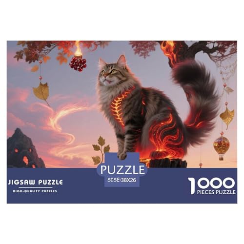 Maine Coon 1000 Teile Puzzles Pet Katze Für Kinder Ab 12 Jahren Entspannend Detailreich Spielzeug Lernspiel 38x26cm/1000pcs von OJASDBDJE