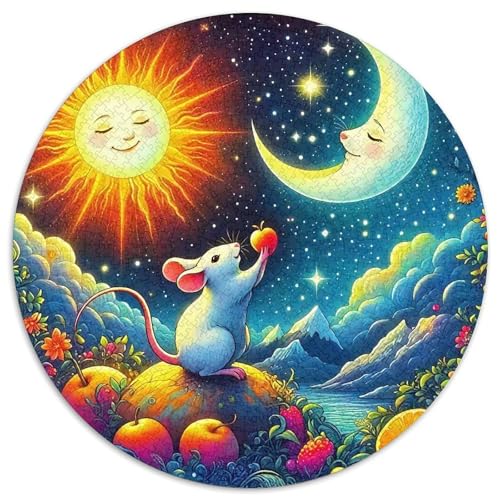 Maus 1000 Teile Puzzle Circular Puzzle Geeignet Ab 12 Jahren Pädagogisches Für Erwachsene Kinder Buntes Tier Stressabbau-Spielzeug 1000pcs (67.5x67.5cm) von OJASDBDJE