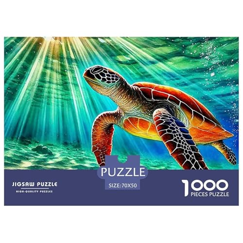Meeresschildkröte 1000 Teile Puzzle Tier Für Die Ganze Familie Entspannend Premium-Qualität Spielzeug Pädagogisches Spiel 70x50cm/1000pcs von OJASDBDJE