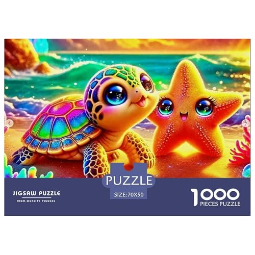 Meeresschildkröte 1000 Teile Puzzle Tier Geschenke Für Frauen/Männer Entspannend Detailreich Spielzeug Lernspiel 70x50cm/1000pcs von OJASDBDJE