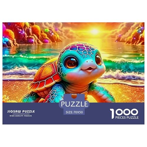 Meeresschildkröte 1000 Teile Puzzle Tier Geschenke Für Frauen/Männer Herausforderung Detailreich Spielzeug Lernspiel 70x50cm/1000pcs von OJASDBDJE