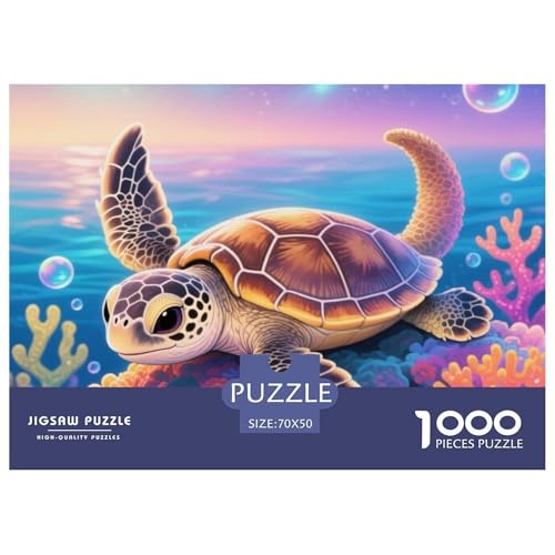Meeresschildkröte 1000 Teile Puzzle Tier Geschenke Für Frauen/Männer Herausforderung Detailreich Spielzeug Pädagogisches Spiel 70x50cm/1000pcs von OJASDBDJE