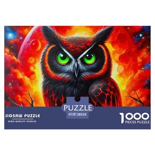 Moonlight Eule 1000 Teile Puzzle Bird Für Die Ganze Familie Entspannend Premium-Qualität Spielzeug Pädagogisches Spiel 38x26cm/1000pcs von OJASDBDJE