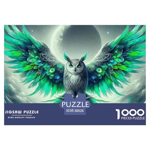 Moonlight Eule 1000 Teile Puzzle Bird Für Die Ganze Familie Herausforderung Detailreich Spielzeug Lernspiel 38x26cm/1000pcs von OJASDBDJE
