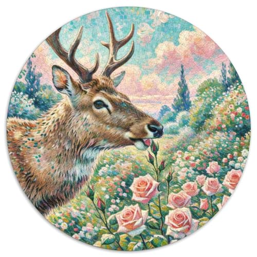 Muntjac 1000 Teile Puzzle Tiere Circular Puzzle Für Erwachsene Und Kinder Pädagogisches Für Erwachsene Kinder Buntes Tier Stressabbau-Spielzeug 1000pcs (67.5x67.5cm) von OJASDBDJE