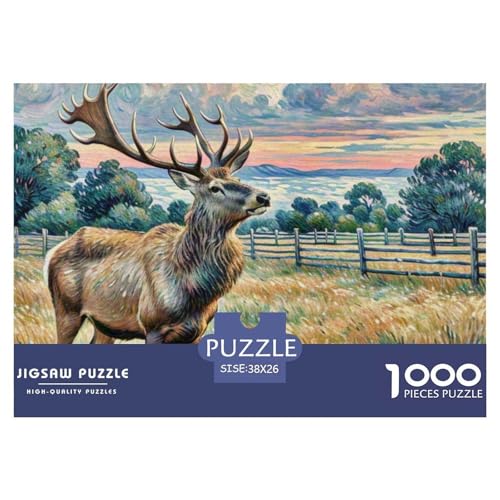Muntjac 1000 Teile Puzzle Tiere Für Kinder Ab 12 Jahren Entspannend Detailreich Spielzeug Lernspiel 38x26cm/1000pcs von OJASDBDJE