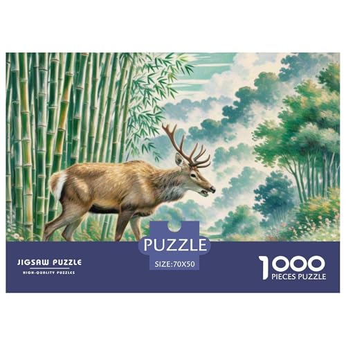 Muntjac 1000 Teile Puzzles Tiere Für Kinder Ab 12 Jahren Entspannend Detailreich Spaß Pädagogisches Spiel 70x50cm/1000pcs von OJASDBDJE