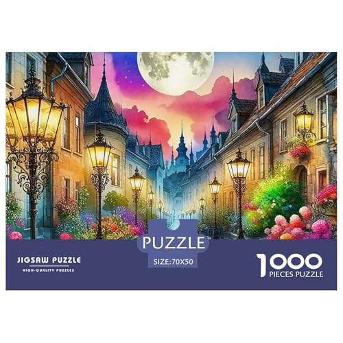 Nachtlandschaft 1000 Teile Puzzle Landscape Für Die Ganze Familie Herausforderung Detailreich Spaß Lernspiel 70x50cm/1000pcs von OJASDBDJE