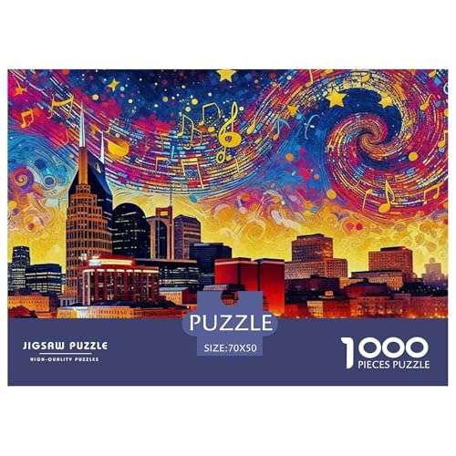 Nachtlandschaft 1000 Teile Puzzle Landscape Für Die Ganze Familie Herausforderung Detailreich Spaß Pädagogisches Spiel 70x50cm/1000pcs von OJASDBDJE