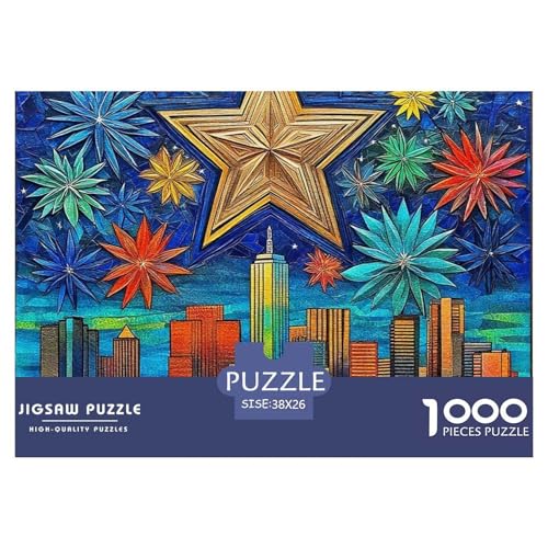Nachtlandschaft 1000 Teile Puzzle Landscape Für Kinder Ab 12 Jahren Entspannend Premium-Qualität Spielzeug Lernspiel 38x26cm/1000pcs von OJASDBDJE