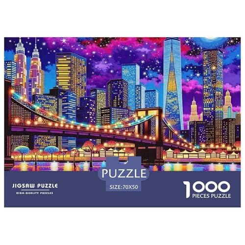 Nachtlandschaft 1000 Teile Puzzle Landscape Für Kinder Ab 12 Jahren Herausforderung Premium-Qualität Spielzeug Lernspiel 70x50cm/1000pcs von OJASDBDJE