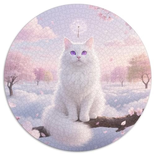 Norwegische Waldkatze 1000 Teile Puzzle Pet Katze Circular Puzzle Geeignet Ab 12 Jahren Pädagogisches Für Erwachsene Kinder Buntes Tier Stressabbau-Spielzeug 1000pcs (67.5x67.5cm) von OJASDBDJE