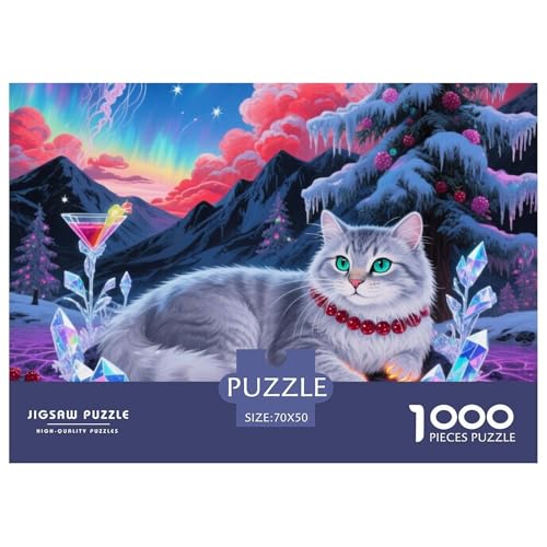 Norwegische Waldkatze 1000 Teile Puzzle Pet Katze Für Kinder Ab 12 Jahren Herausforderung Premium-Qualität Spielzeug Lernspiel 70x50cm/1000pcs von OJASDBDJE