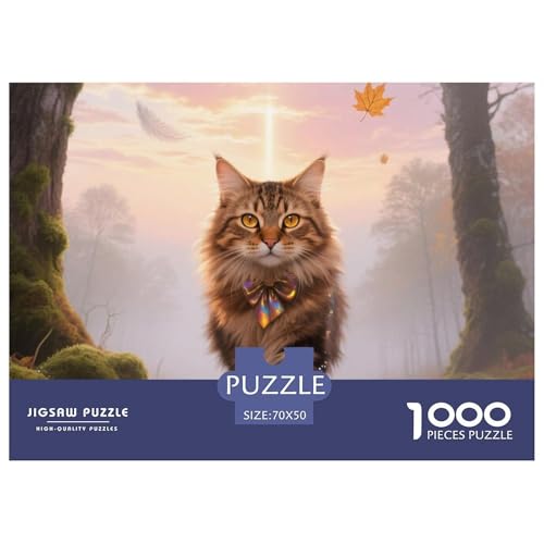 Norwegische Waldkatze 1000 Teile Puzzle Pet Katze Geschenke Für Frauen/Männer Herausforderung Detailreich Spielzeug Lernspiel 70x50cm/1000pcs von OJASDBDJE