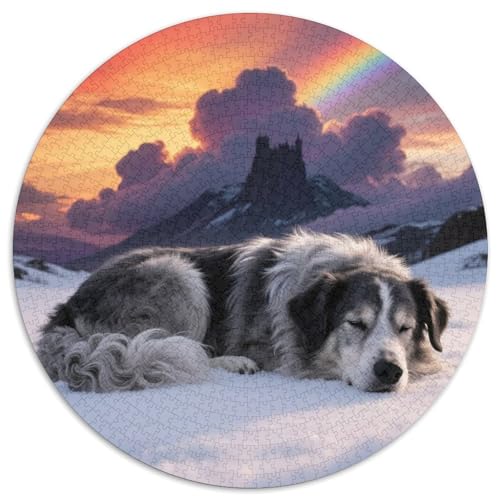 Norwegischer Elkhound 1000 Teile Puzzle Haustier Hund Rundes Puzzle Für Erwachsene Und Kinder Pädagogisches Für Erwachsene Kinder Buntes Tier Geschenke 1000pcs (67.5x67.5cm) von OJASDBDJE