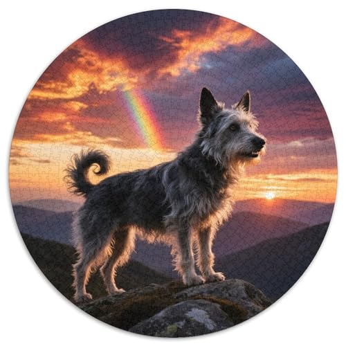 Norwegischer Elkhound 1000 Teile Puzzles Haustier Hund Circular Puzzles Für Erwachsene Und Kinder Pädagogisches Für Erwachsene Kinder Buntes Tier Geschenke 1000pcs (67.5x67.5cm) von OJASDBDJE