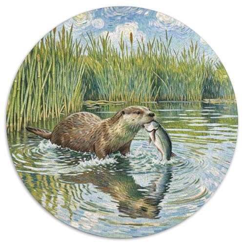 Otter 1000 Teile Puzzle Tiere Circular Puzzles Geeignet Ab 12 Jahren Pädagogisches Für Erwachsene Kinder Buntes Tier Geschenke 1000pcs (67.5x67.5cm) von OJASDBDJE