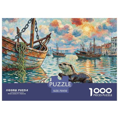 Otter 1000 Teile Puzzle Tiere Für Die Ganze Familie Herausforderung Detailreich Spaß Pädagogisches Spiel 70x50cm/1000pcs von OJASDBDJE