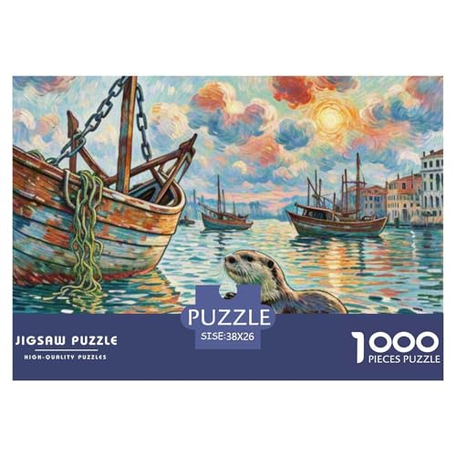 Otter 1000 Teile Puzzle Tiere Für Kinder Ab 12 Jahren Herausforderung Premium-Qualität Spaß Lernspiel 38x26cm/1000pcs von OJASDBDJE