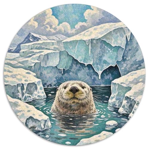 Otter Mit 1000 Teilen Puzzle Tiere Runde Kreispuzzles Für Erwachsene Und Kinder Pädagogisches Für Erwachsene Kinder Buntes Tier Geschenke 1000pcs (67.5x67.5cm) von OJASDBDJE