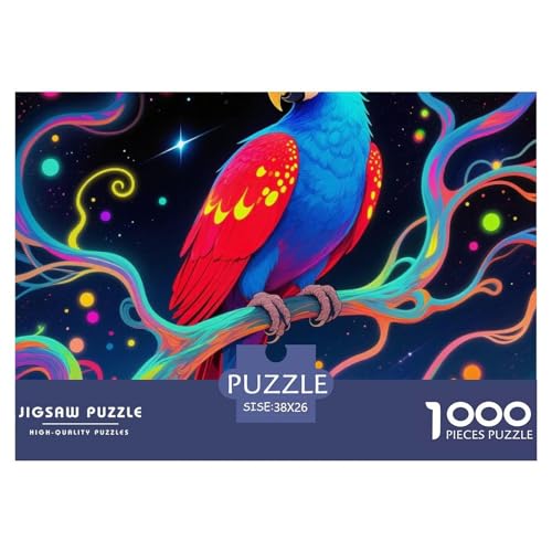 Papagei 1000 Teile Puzzle Bird Für Die Ganze Familie Entspannend Premium-Qualität Spielzeug Lernspiel 38x26cm/1000pcs von OJASDBDJE