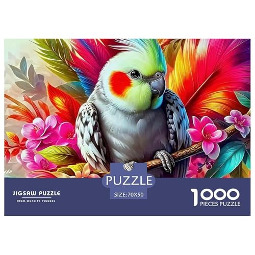 Papagei 1000 Teile Puzzle Bird Geschenke Für Frauen/Männer Entspannend Premium-Qualität Spaß Pädagogisches Spiel 70x50cm/1000pcs von OJASDBDJE