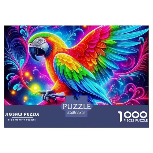 Papagei 1000 Teile Puzzle Bird Geschenke Für Frauen/Männer Herausforderung Premium-Qualität Spaß Lernspiel 38x26cm/1000pcs von OJASDBDJE