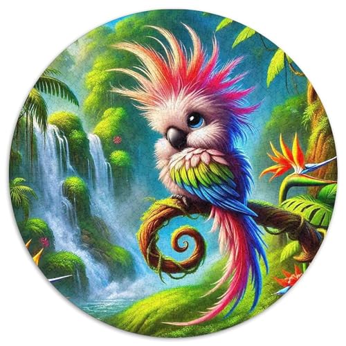 Papagei 1000 Teile Puzzle Circular Puzzle Für Erwachsene Und Kinder Pädagogisches Für Erwachsene Kinder Buntes Tier Stressabbau-Spielzeug 1000pcs (67.5x67.5cm) von OJASDBDJE